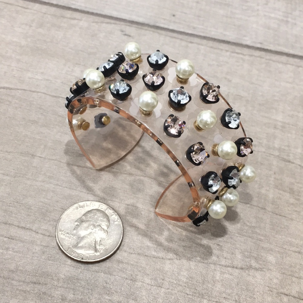 NWOT J. Crew Crystal and Pearl Studded Bracelet - Picture 4 of 5